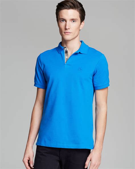 burberry polo men pale blue|Burberry polo shirts men's outlet.